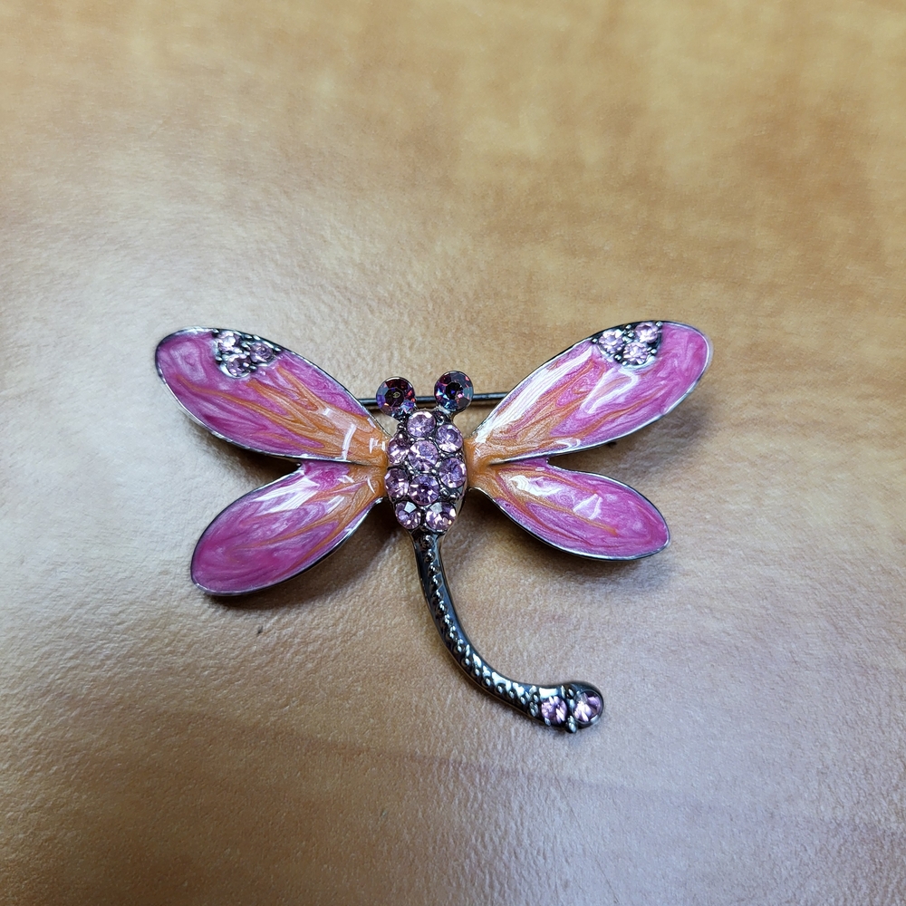 Pink and Purple Dragonfly Brooch